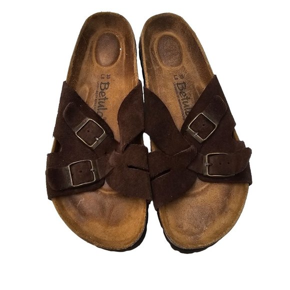 Birkenstock Shoes - Birkenstock Sandals Brown Leather Betula Arizona Straps Buckels